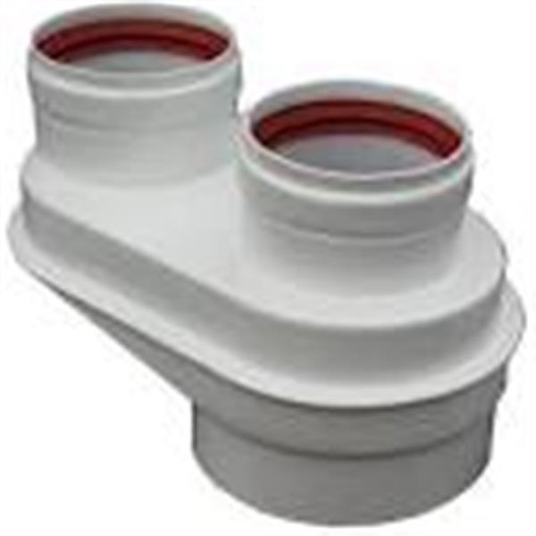 Junkers adaptor 80/125X80-80  Normaal stock
